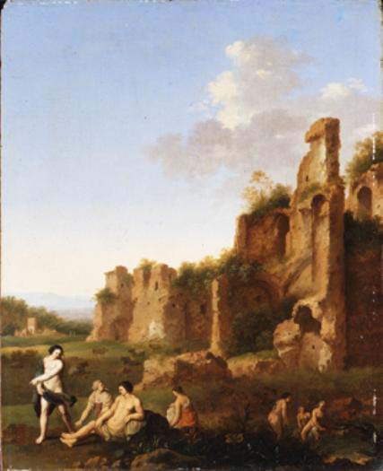 Landscape with bathing women